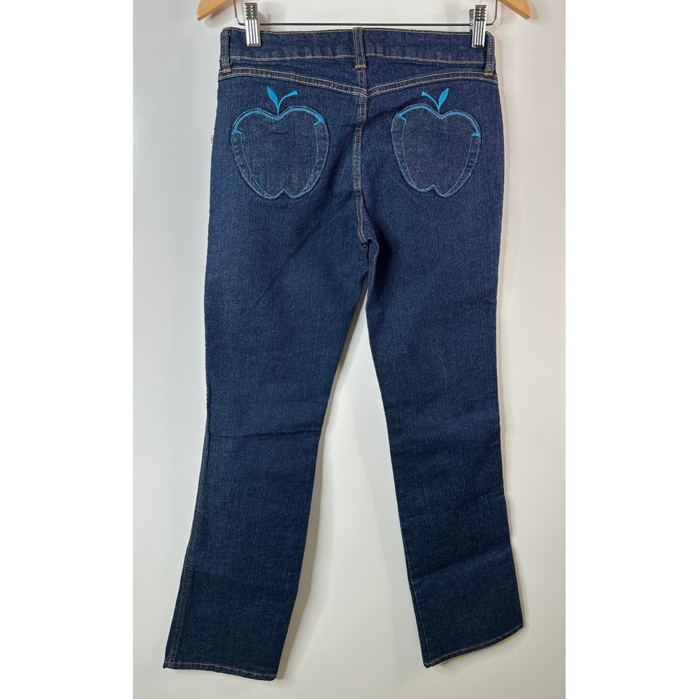 NWT Apple Bottoms Jeans Size 5/6 Low 27" Waist Dark Wash Y2K Apple Pocket Denim - Picture 13 of 13